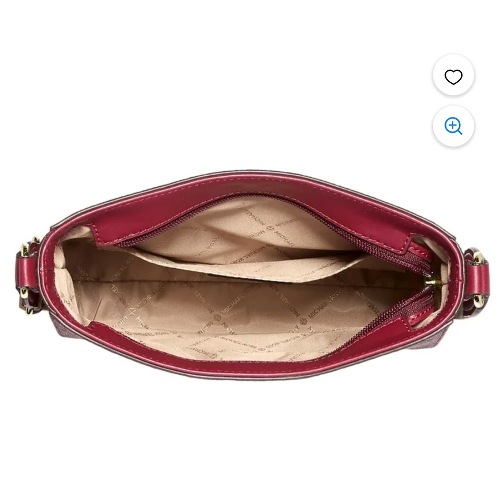 Michael Kors Burgundy and Beige Signature Crossbody Bag NWOT - Picture 3 of 16